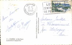 CPA Lourdes La Basilique La Grotte et Apparition