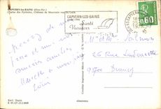 MODERN CARD Capvern Les Bains Chain of the Pyrenees Castle of Mauvezin seen of Laced