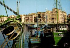 CPM Saint Jean De Luz Le Port de Peche En arriere plan la Maison Bateaux