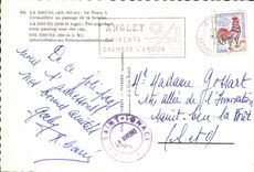 CPA Rhune the Train has Cremaillere with the passage of the breach Rhune