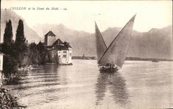 CPA Chillon et la Dent du Midi Bateau
