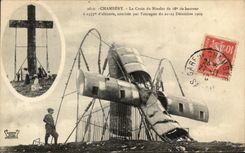 CPA Chambery La Croix Du Nivolet couchee par l'ouragan du 22 23 septembre 1909