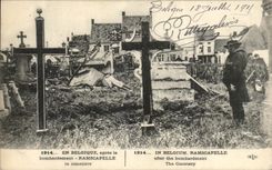 CPA After the Ramscapelle bombardment the Militaria cemetery