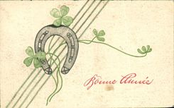 CPA Bonne Annee Trefle Fer a cheval