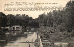 CPA Nuits Sous Ravieres Vue de l'Armancon prise sur le Pont cote Nord 
