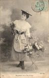 CPA Bouquetiere de la Cote d'Arur Femme Folklore 