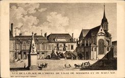 CPA L'Ile de France Le Vieux Soissons l'Hotel de Ville Le Bailliage 