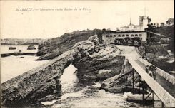 CPA Biarritz Semaphore vu du Rocher de la Vierge