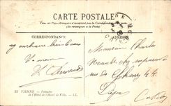 CPA Vienne Fontaine de l'Hotel de l'Hotel de Ville