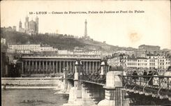 CPA Lyon Coteau De Fourvieres Palais De Justice And Bridge Of the Palate