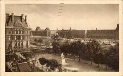 Pequenos cuadros De Paris Vision de CPA Paris en Louvre y los jardines de Tileries