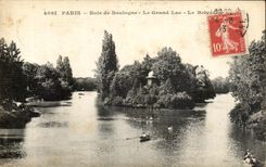 CPA Paris Bois de Boulogne Large the Lake the View-point