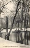 CPA Paris Park Heap in Winter Colonnades