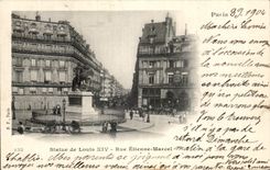 CPA Paris Statue of Louis XIV Street Etienne Marcel