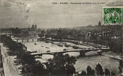 Panorama de CPA Paris de Paris tardado la noche