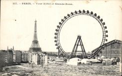 CPA Paris Tour Eiffel et Grande Roue