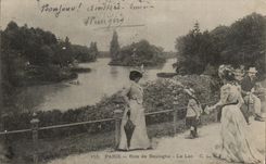 CPA Paris Bois de Boulogne the Lake Women and child