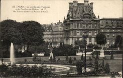 CPA Paris el jardin de Tileries y la casa del Louvre de Rohan