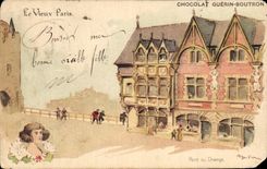 Puente de Guerin Boutron del chocolate de CPA Paris con el intercambio