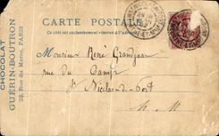 CPA Paris el universal 1900 de Guerin Boutron del chocolate de Paris del viejo hombre favorablemente la estacion de los mosqueteros grandes de Chatelet