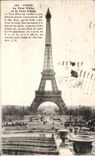 CPA Paris La Tour Eiffel et le Pont d'Iena La Tour Eiffel 