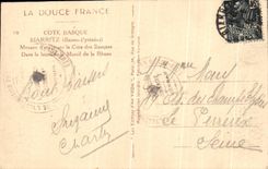 CPA Cote Basque Biarritz Menace d'orage sur la cote des Basques Dans le lointain le massif de la Rhune 