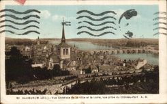 CPA Saumur Vue Generale de la Ville et la Loire vue prise du Chateau Fort