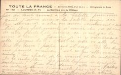 CPA All France Lourdes Basiique seen of the Castle