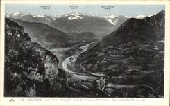 CPA Lourdes the Valley of Argeles and the Chain of the Pyrenees Seen from of the Peak of Jer