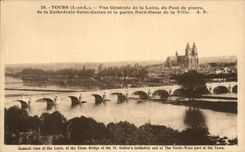 CPA Tours Vue Generale de la Loire du Pont de Pierre de la Cathedrale Saint Gatien et la Partie Nord Ouest de la Ville
