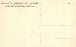 CPA Small Tableaux De Langres the House Renaissance the Well