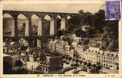 CPA Morlaix Vue Generale Et Le Viaduc