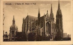CPA Ostende L'Eglise SS Pierre et Paul