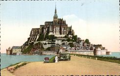 CPA Mount St Michel View and the Dam