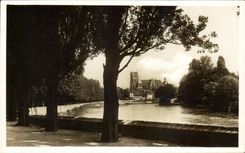 CPA Meaux Promenades Des Trinitaires Vue Sur La Marne Et La Cathedrale