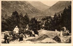 CPA Cirque De Gavarnie Mule track conduisan with the Circus