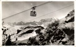 CPA Megeve Winter Station Teleferique De Rochebrune And the Chain Of the White MT