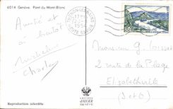 CPA Geneva Bridge Of Mont Blanc Boat Swan