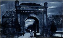 CPA Metz la noche la puerta de Serpenoise