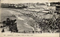 CPA Biarritz La Plage a I'heure du Bain