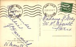 Playa de Malo del santo de CPA de la buena ayuda vista hacia la torre de Bedouane