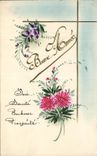 CPA Bonne Annee Fleurrs 