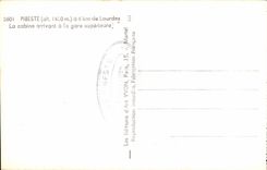 CPA Pibeste a 6 km de Lourdes la cabine arrivant a la gare superieure