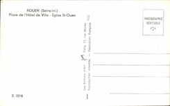 CPA Rouen Places Town hall Church St Ouen