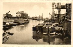 VINTAGE POSTCARD Strasbourg Port of the Rhine Boats
