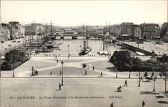 VINTAGE POSTCARD Le Havre the Gambatta Place and the Basin the Commercial Port