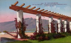 CPA Aix Les Bains Lac du Bourget Pergola de la Plage et dent du Chat 