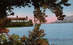 CPA Aix Les Bains Lac du Bourget Abbaye d Haute Combe Vue a Travers les arbres 