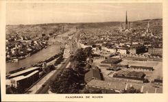 VINTAGE POSTCARD Panorama Of Rouen