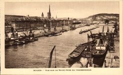 VINTAGE POSTCARD Rouen Seen On the Seine Taken Of the Transporter Boats